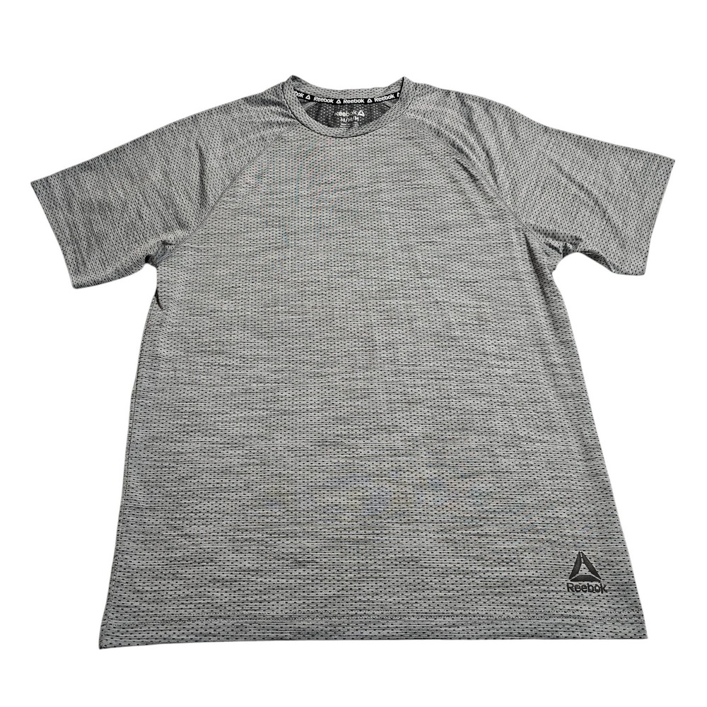 Reebok Athletic T-Shirt Medium Gray Training Gym Workout Heather Tee Performance